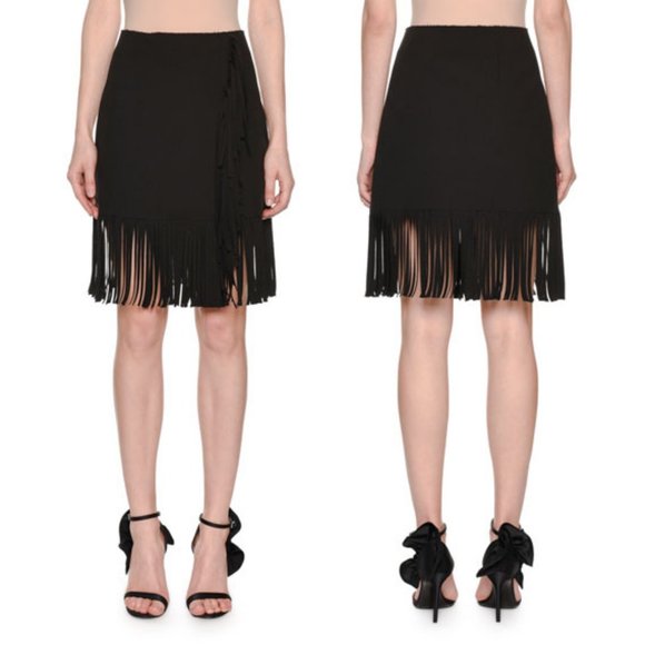 MSGM Dresses & Skirts - MSGM High Waisted black fringe wrap Skirt $685